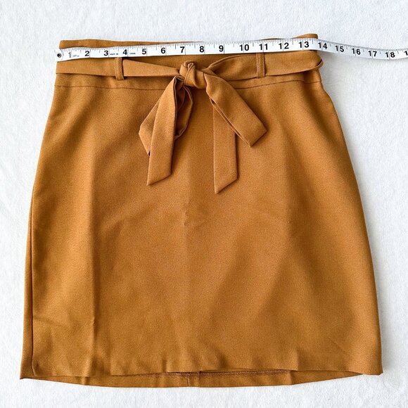 ASOS Mini Mustard Yellow Orange Gold Bow Tie Skirt - Size 4 (Small) - Picture 5 of 11